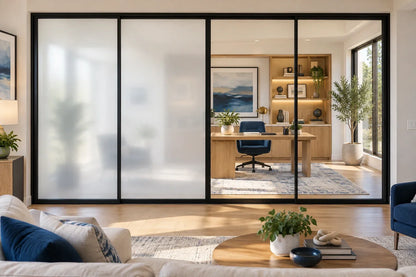 Privora smart privacy film on a glass partition